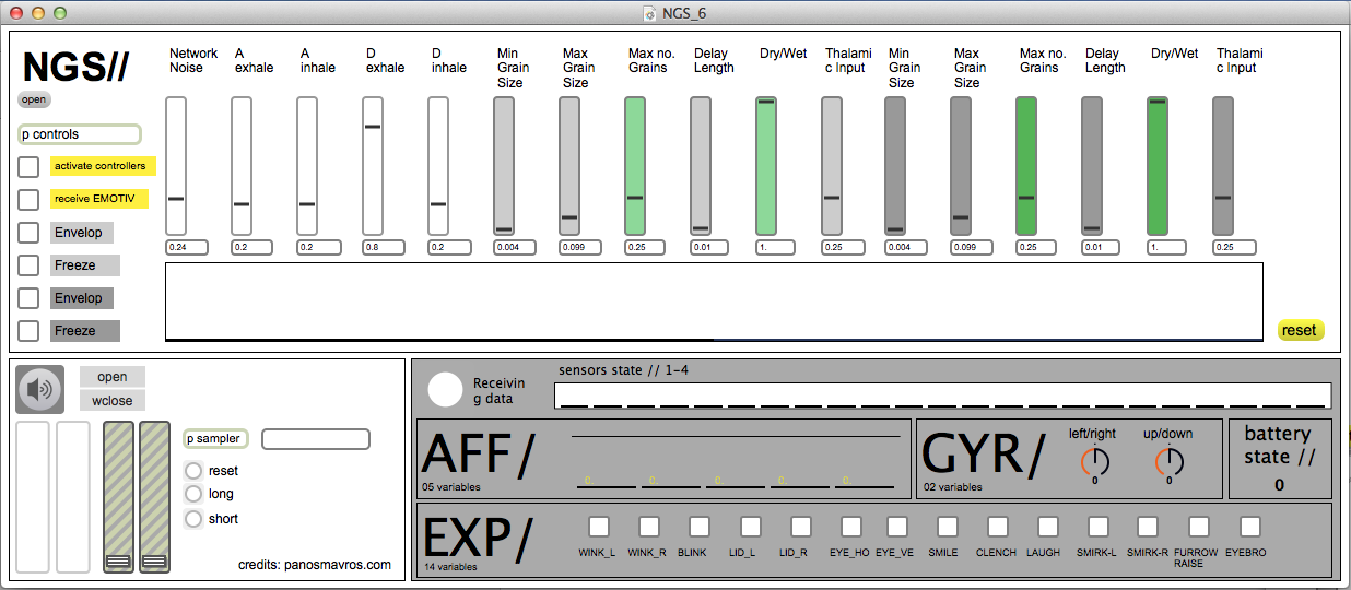 Image showing the user interface for the The Neurogranular Sampler software