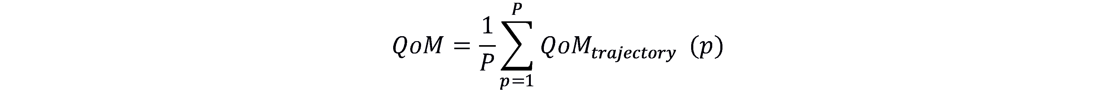 Image showing the the equation used to calculate the global quantity of motion of all trajectories