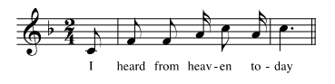 African-American songbook passage showing repeated two-note pitch motive (A-C-A-C) reinforcing the rhythmic pattern. More description above and below.