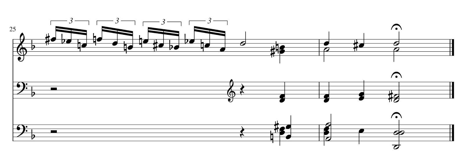 Lines of sheet music. More description below.