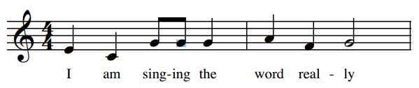 Example of a trochaic word, really, that is misaligned with the music's metric stress.