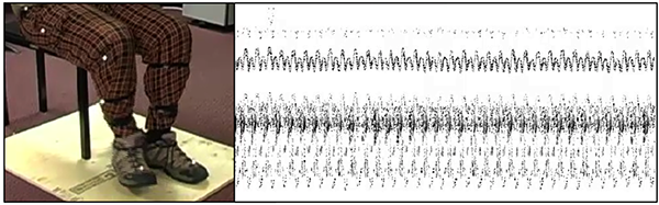Sonification of the clogging pattern of a French-Canadian fiddler (30 seconds).