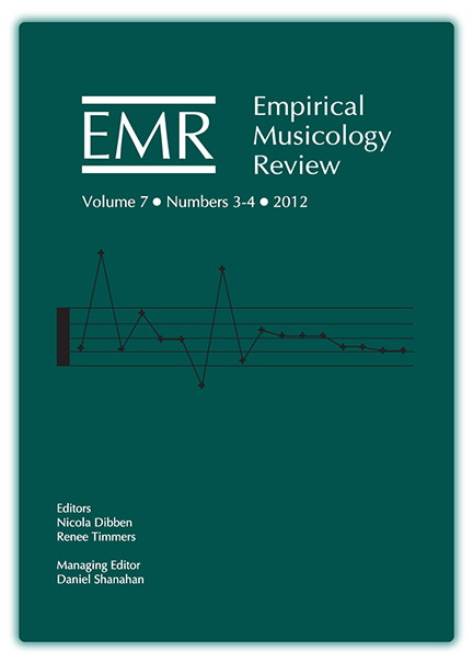 Empirical Musicology Review, Volume 7, Numbers 3-4, 2012
